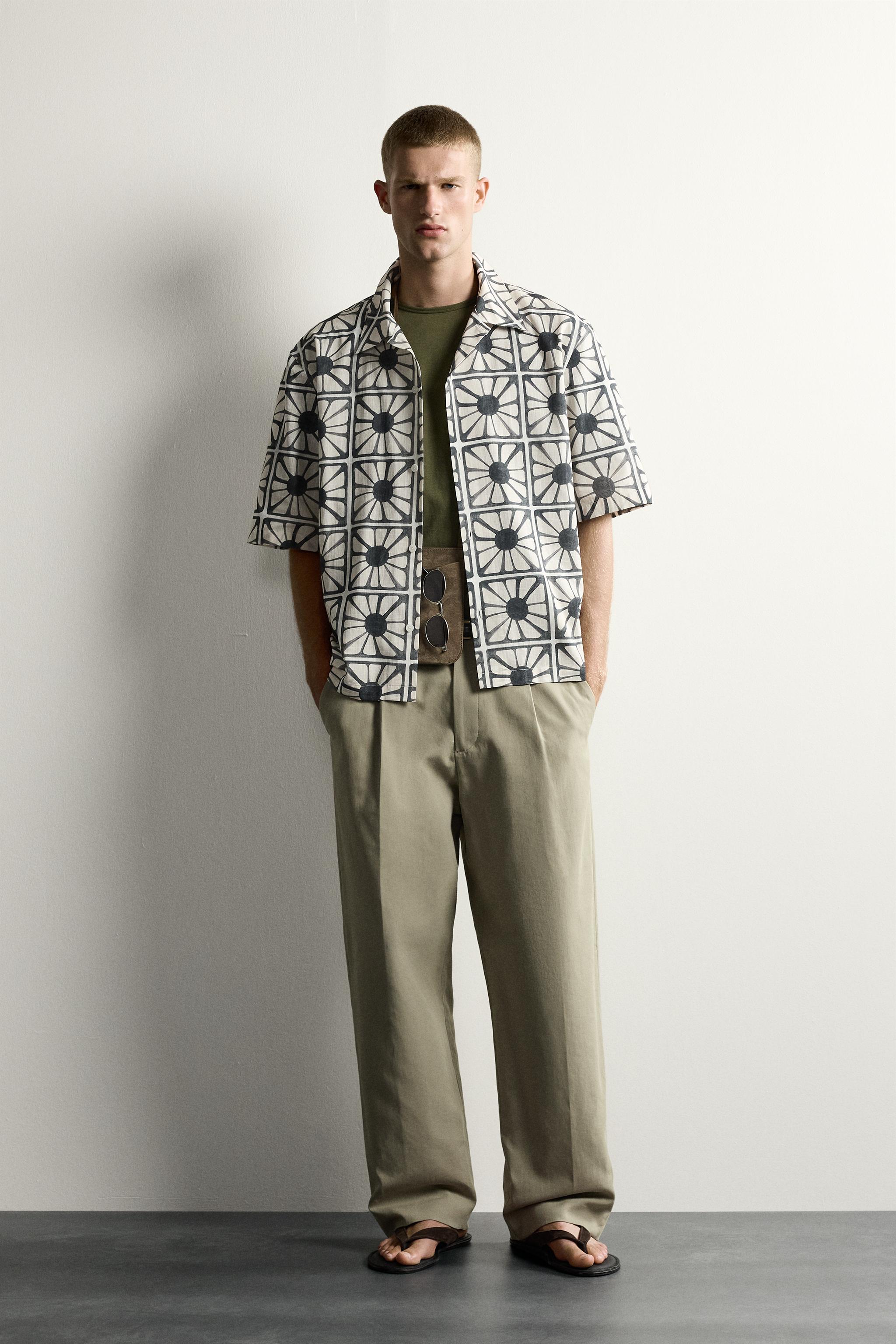 MOSAIC PRINT RELAXED FIT SHIRT